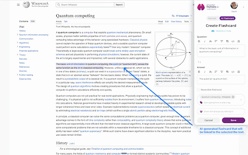 SmarterHumans.ai: AI flashcards & notes deep-linked to videos & webpages :: Create flashcards and notes deep-linked to texts, videos and images on webpages and remember everything that you learn.