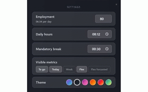Work Time Companion for ATOSS :: Forecast your leaving time based on ATOSS records. Not affiliated with or endorsed by ATOSS Software SE.