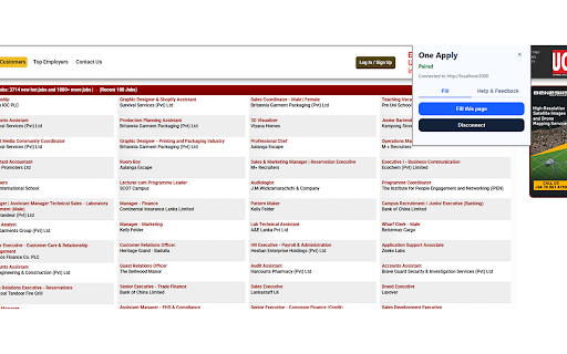 One Apply :: One Apply browser extension for autofill, resume attachment, and application logging workflows.
