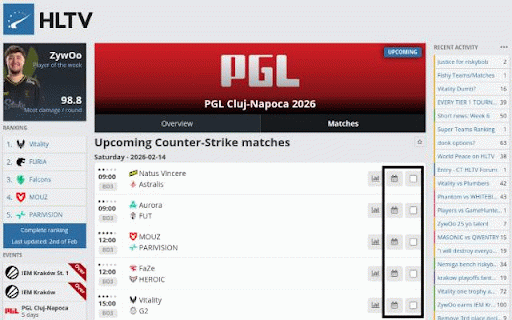 HLTV Calendar Exporter :: Export HLTV Counter-Strike matches to your calendar