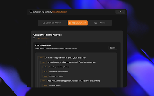 Viral SEO - Content Gap Analyzer by Viral Marketing Lab :: Viral SEO - Content Gap Analyzer by Viral Marketing Lab