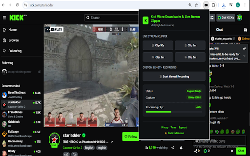 Kick Video Downloader & Live Stream Clipper :: High-performance video downloader and live stream clipper for Kick.com.