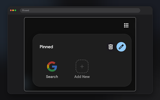 New Tab :: Minimal new tab with day tracker, shortcuts pinned.