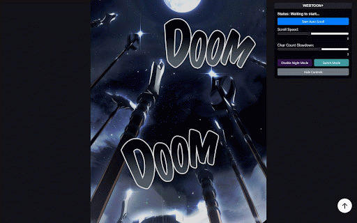 WebComic :: Adds QOL features for webcomic reading. Including auto and manual scroll features, arrow key support, and a night reading mode.