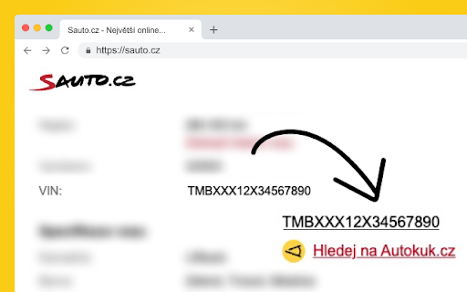 Autokuk.cz - Vyhledání VIN na jeden klik :: Automaticky rozpoznává VIN kódy na webových stránkách a umožňuje jejich okamžité vyhledání na Autokuk.cz