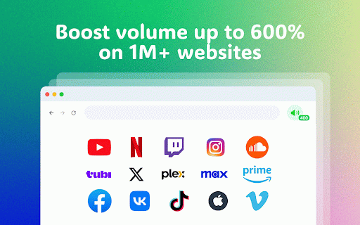 Sound Booster — Increase sound :: The extension boosts tab volume up to 600% for powerful, clear sound.