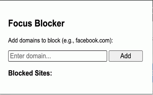 Focus Blocker :: Block distracting websites to boost productivity while browsing.