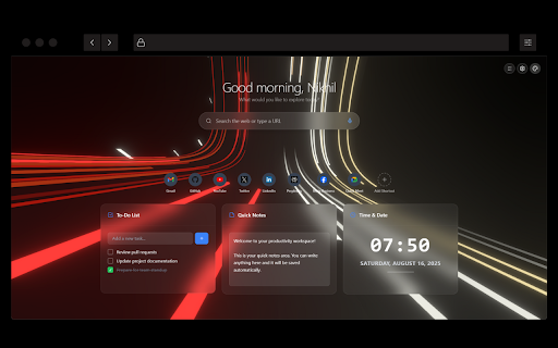 Cimple - Aesthetic Browser Theme Extension :: A beautiful productivity-focused theme extension with cinematic animated backgrounds and widgets to make your new tab aesthetic