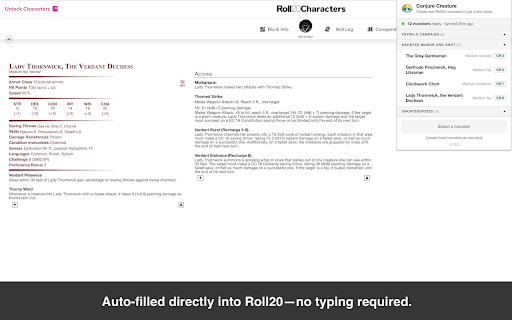 Conjure Creature :: Streamline your homebrew workflow: create D&D monsters at cros.land, export to Roll20 with one click