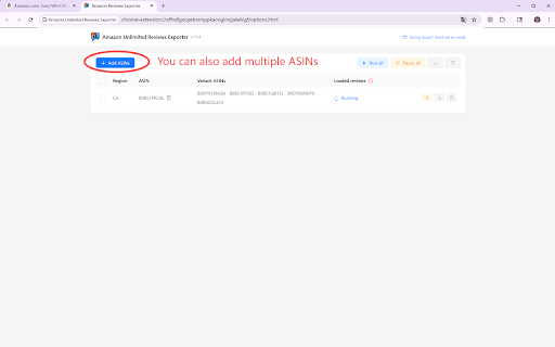 Amazon Unlimited Reviews Exporter :: Extract & export 1-1000+ reviews per product | Batch import ASINs for scraping