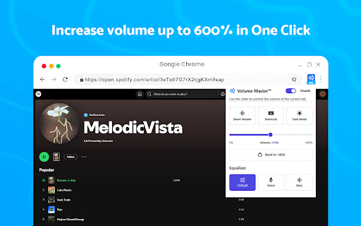 Volume Master :: Boost volume of any tab Up to 600% and control it with a simple slider