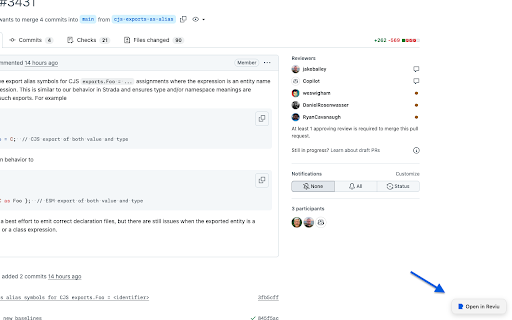 Reviu - Open in App :: Open GitHub pages directly in Reviu desktop app.