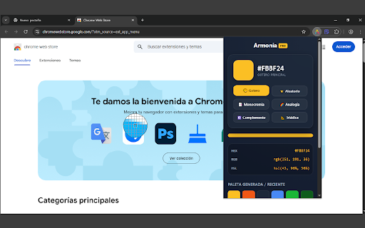 Armonía PRO :: Herramienta avanzada de selección y armonía de colores.
