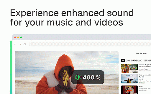Boost — Increase volume :: The extension lets you control and amplify browser sound up to 600%.