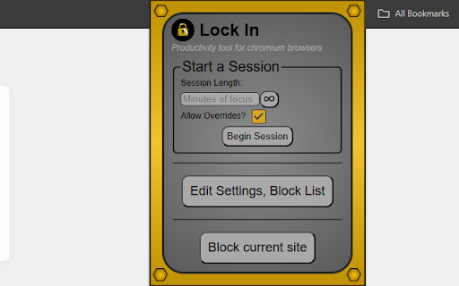 Lock In :: Helps you focus by blocking distracting sites during work sessions