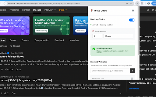 Focus Guard - Website Blocker & Productivity Timer :: Block distracting websites and boost productivity with timed focus sessions and strict mode protection