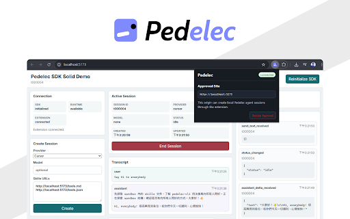 Pedelec :: Connect AI agents to websites through the Pedelec desktop app.