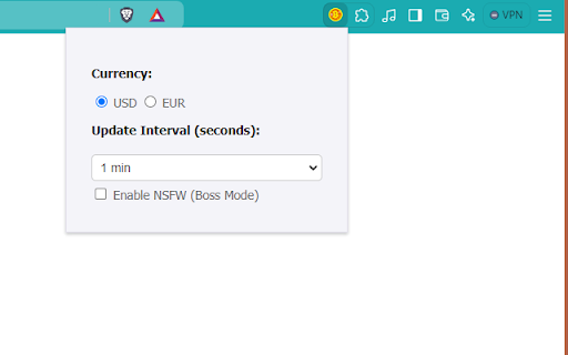 Bitcoin Price Tracker :: Displays the current Bitcoin price (in USD or EUR)