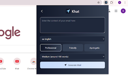 Khat - AI Email Writer :: Generate professional emails using Gemini AI