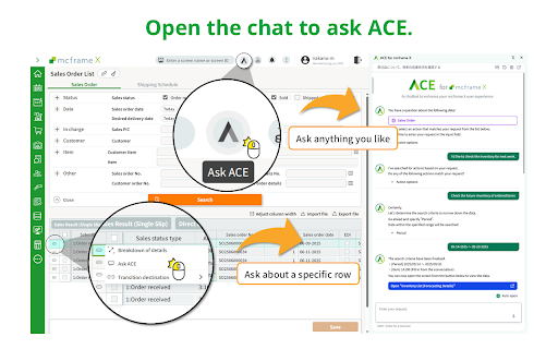 ACE for mcframe X :: AI chatbot to enhance your mcframe X user experience