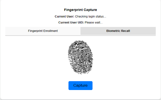 Biometric Fingerprint Capture :: Captures 10 fingerprints, generates a unique ID, and sends the data to a backend.