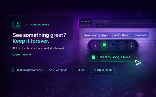 Qurutu — Web Clipper for Google Docs :: Qurutu lets you capture any web content—text, images, or code—and instantly save it to Google Docs in one click.