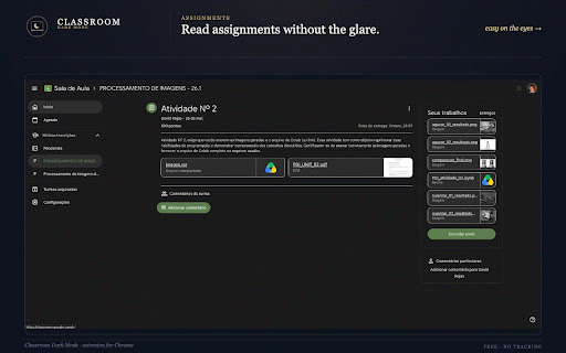 Classroom Dark Mode :: A soft, elegant dark theme for Google Classroom. One toggle. No tracking.