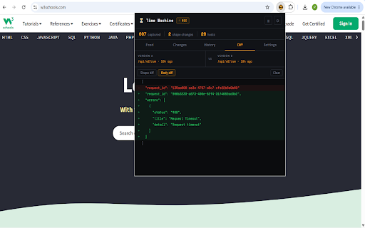 API Response Time Machine :: Record every API response, replay history, diff versions, and detect silent shape changes.
