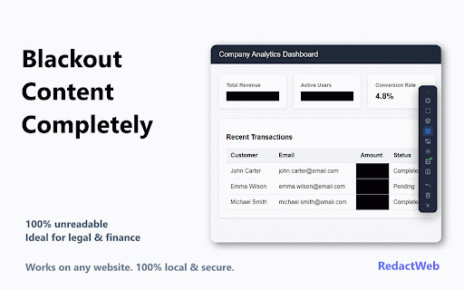 RedactWeb :: Blur, protect and hide sensitive content on any website. Premium license required after 7-day trial.