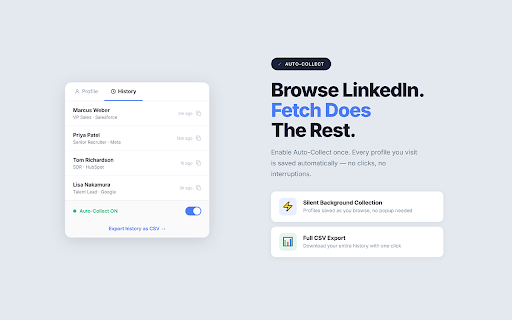 Fetch :: Extract LinkedIn profile data in one click.