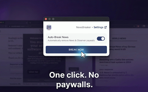 NewsBreaker — Bypass "News&Observer" Ad-Blocker Screen :: Bypasses News & Observer's ad-blocker detection screen to access content without disabling your ad blocker.