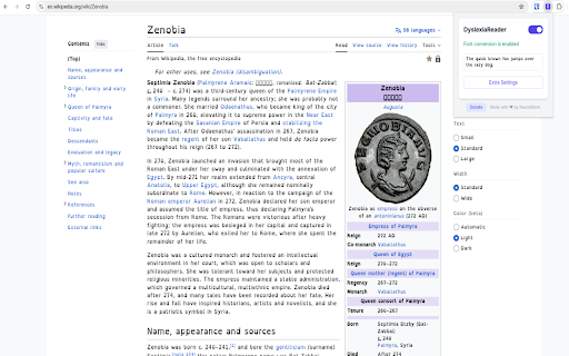 DyslexiaReader :: Convert webpage fonts to dyslexia-friendly typefaces with customizable size, spacing, and colors for better readability.