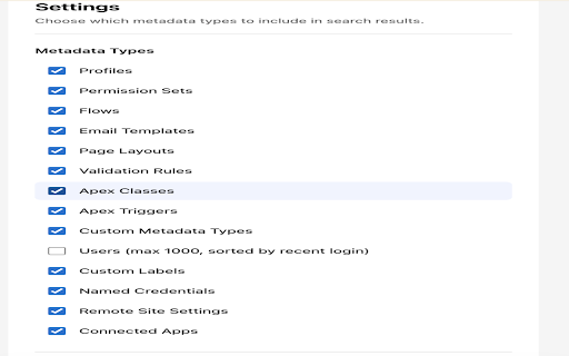 SFDC Metadata Navigator :: Instant search and navigation to Salesforce metadata items