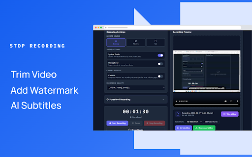 ScreenCast Studio - Screen, Camera & Dual-Screen Recording Tool :: Screen and webcam recorder with annotation, trimming, and AI subtitle tools. All processing is local.