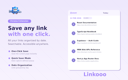 Linkooo :: Save & share links instantly. One click to save, compact URL to share.