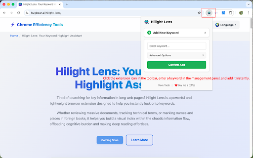 Hilight Lens :: Instantly highlight keywords on any website. Customize colors, use presets, and mark important info with a right-click.