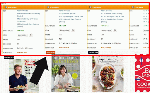 KDP SCOUT :: Amazon book data extractor - BSR, ASIN, Pages, Book Age, Dimensions, Publisher