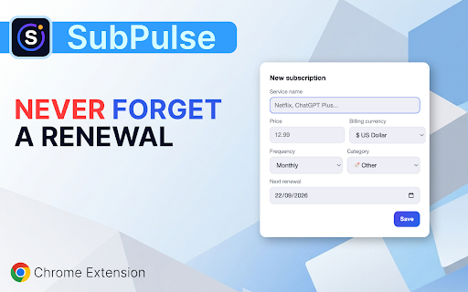 SubPulse — Rastreador y gestor de suscripciones :: Controla tus suscripciones, gastos y renovaciones con alertas, categorías y múltiples monedas.