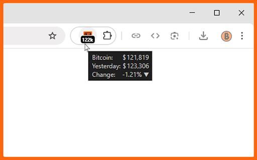 Bitcoin Price Ticker - Live BTC in USD :: Displays the current Bitcoin (BTC) price in US Dollars (USD) on the browser toolbar.