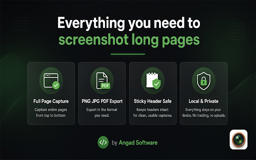 Full Page Screenshot :: Capture entire webpages as PNG, JPG, or PDF. By Angad Software (www.angadsoftware.com).