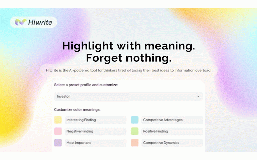 Hiwrite :: Hiwrite Chrome plugin