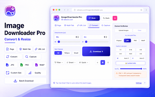 Image Downloader Pro — Bulk Image Saver, Converter & Capture :: Find, filter, convert, capture, and download images from webpages with a clean side drawer and bulk tools.