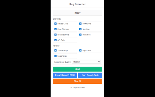 Bug Recorder :: Capture user interactions and generate bug recreation reports