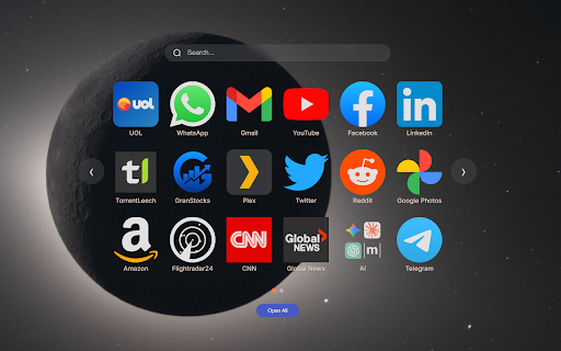 New Tab :: A premium, highly customizable New Tab extension with a sleek design, shortcut management, and integrated search.