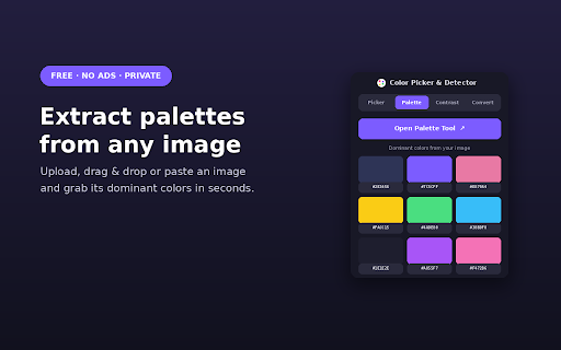 Color Picker & Eyedropper — HEX RGB HSL Color Detector :: Color picker & eyedropper to grab any HEX, RGB or HSL color from screen or images. Extract palettes & check WCAG contrast.
