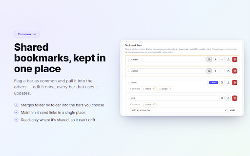 Bookmark Bar Switcher :: Keep several bookmark bars - one per project or context - and switch in a click.