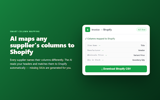 Invoice to Shopify CSV Parser :: Drop an invoice PDF and download a Shopify-ready product CSV.