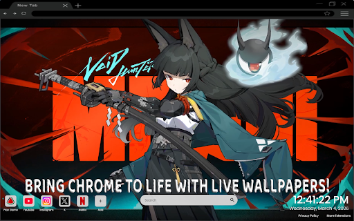Hoshimi Miyabi The Void Hunter Live Wallpaper :: One of the most epic anime live wallpapers for Chrome – featuring Hoshimi Miyabi’s Void Hunter power.