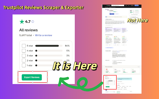 Trustpilot Reviews Scraper & Exporter :: Export Trustpilot reviews to CSV, XLSX, or JSON with ratings, dates, replies, reviewer info, and company metadata.