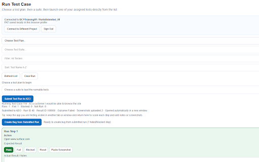 ADO Test Helper :: Capture manual test steps with screenshots, create or update Azure DevOps test cases, run tests, and create bugs faster.